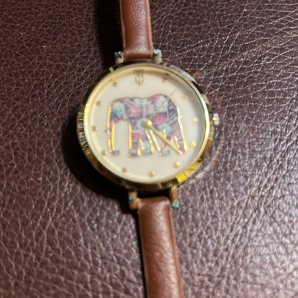 True Craft Women’s Watch Brown Band with Elephant - Needs Battery